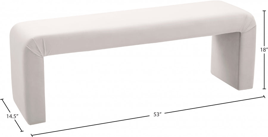 Banc minimaliste en velours