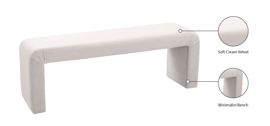 Banc minimaliste en velours