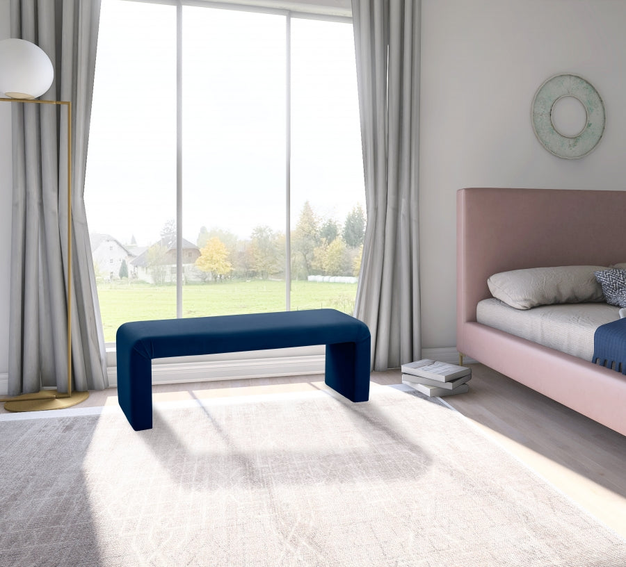 Banc minimaliste en velours