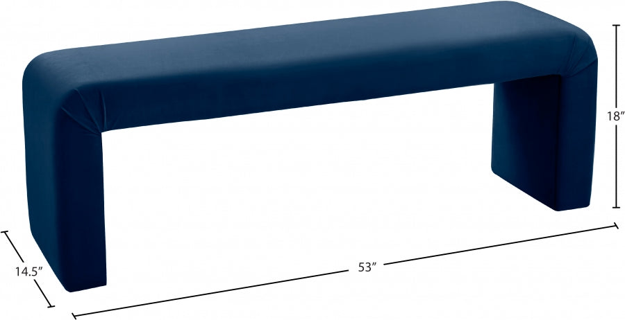 Banc minimaliste en velours