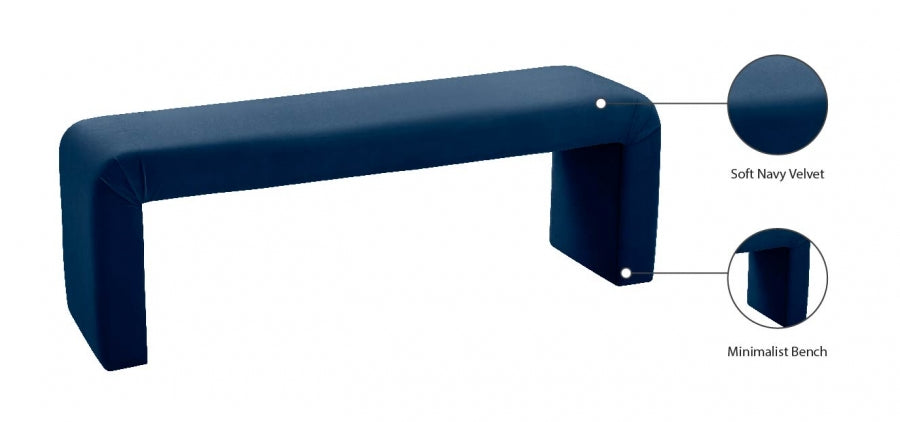 Banc minimaliste en velours
