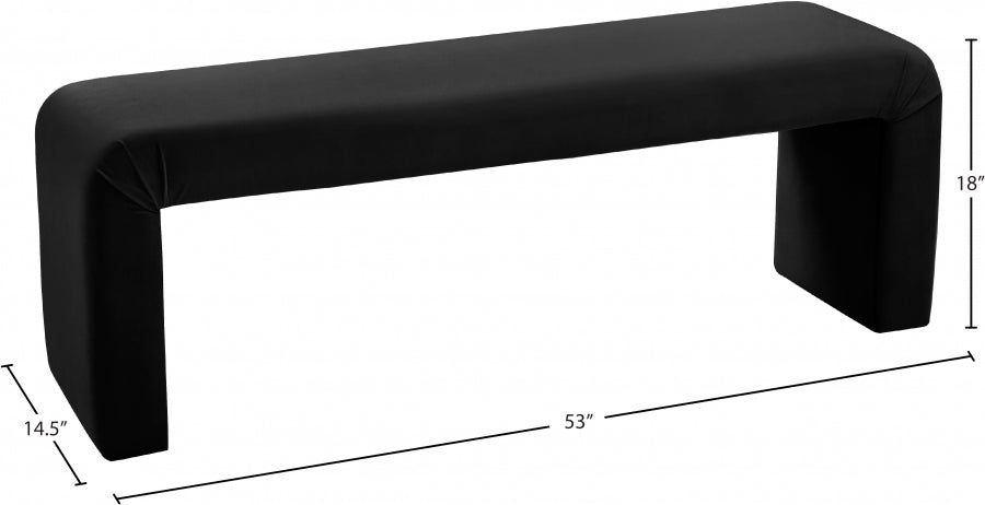 Banc minimaliste en velours
