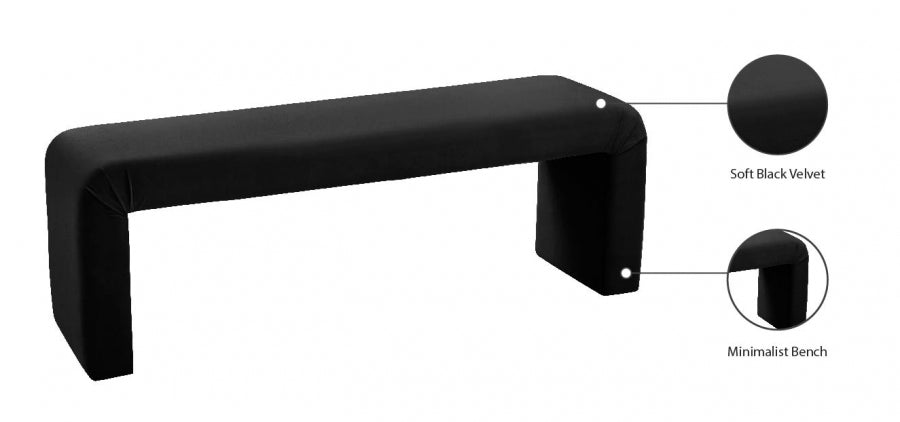 Banc minimaliste en velours