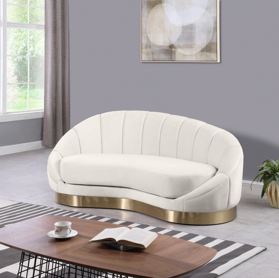 Chaise longue en velours Shelly