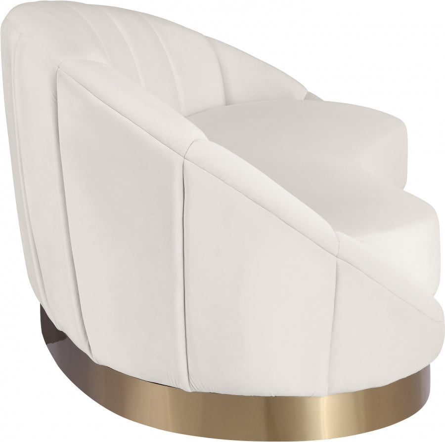 Chaise longue en velours Shelly