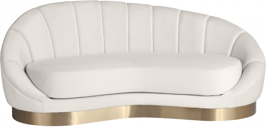 Chaise longue en velours Shelly
