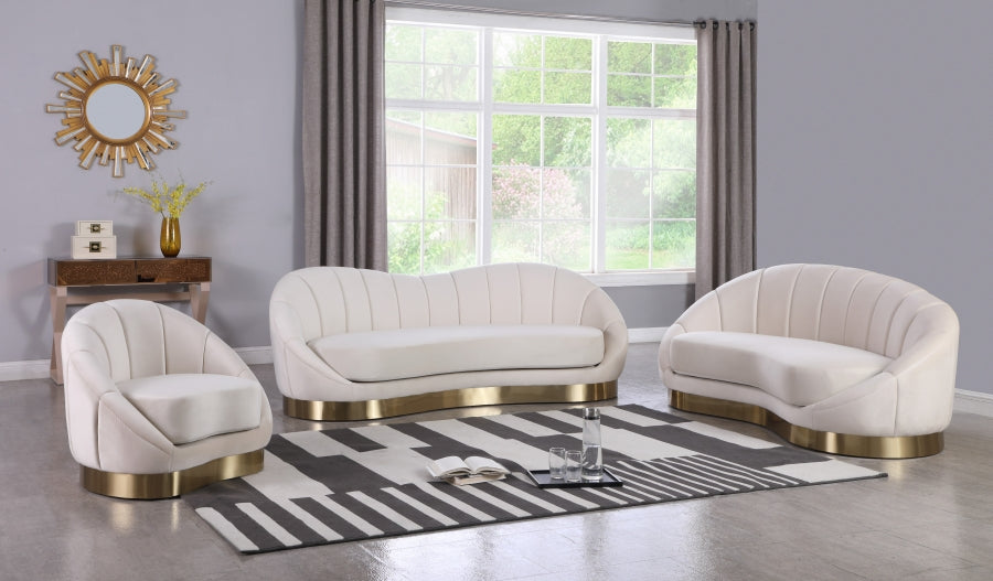 Chaise longue en velours Shelly