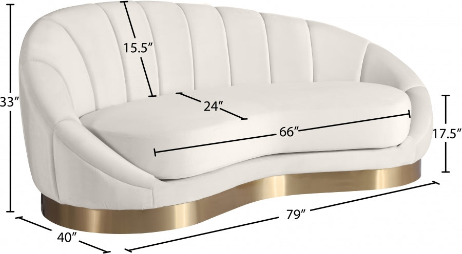 Chaise longue en velours Shelly