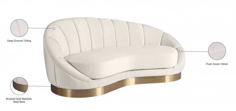 Chaise longue en velours Shelly