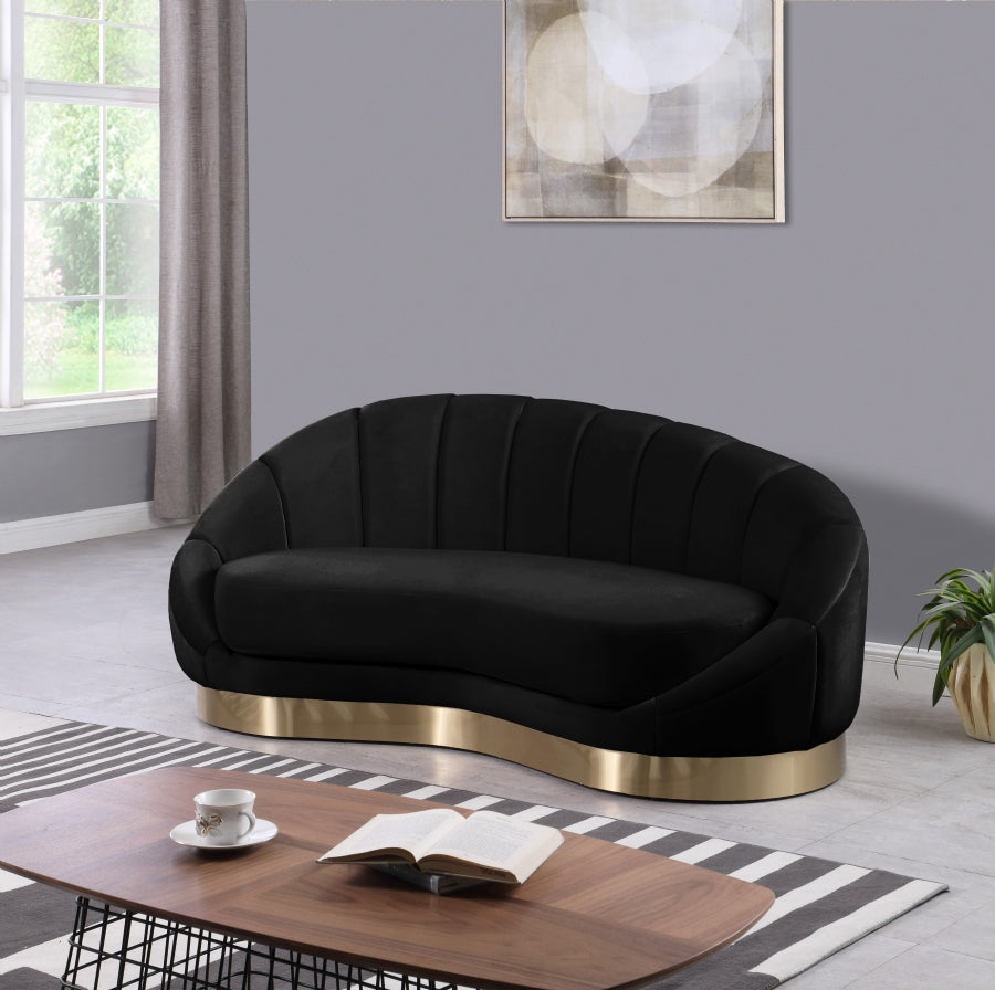 Chaise longue en velours Shelly
