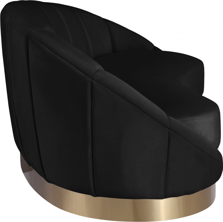 Chaise longue en velours Shelly