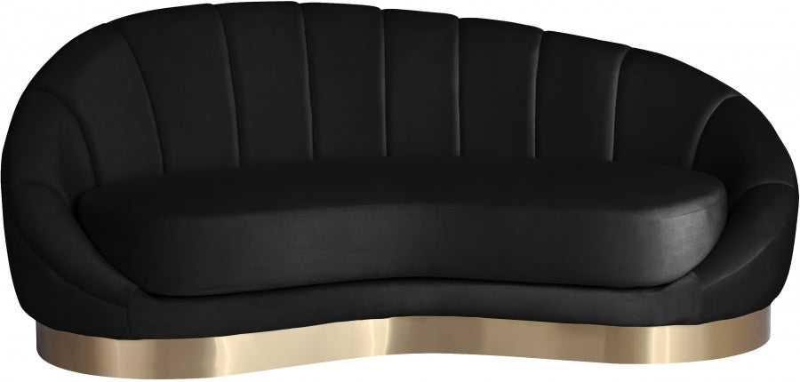 Chaise longue en velours Shelly