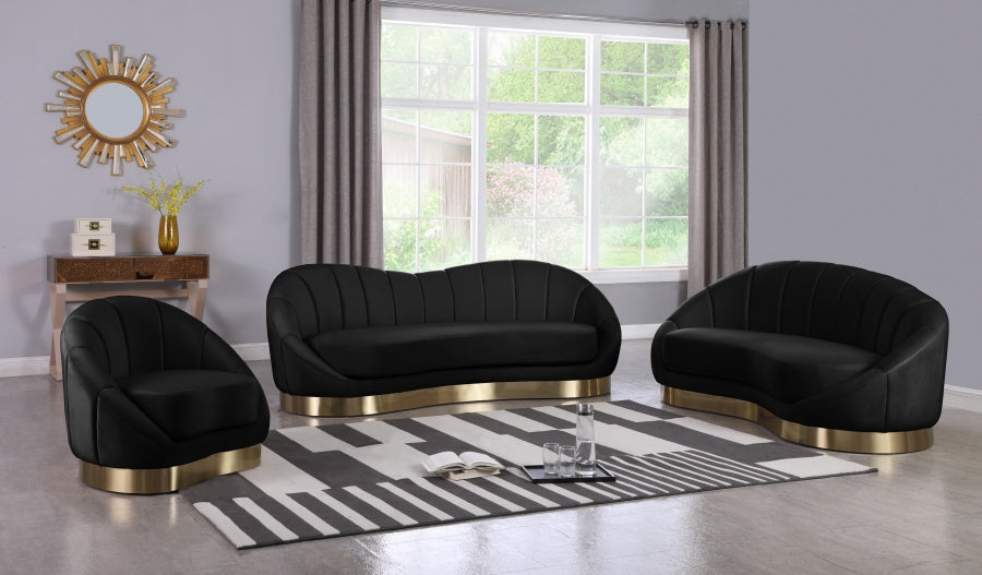 Chaise longue en velours Shelly