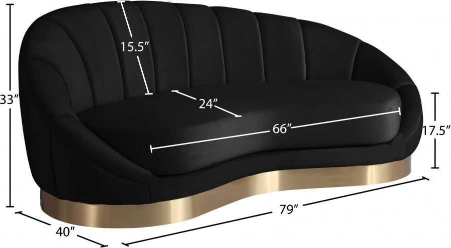 Chaise longue en velours Shelly