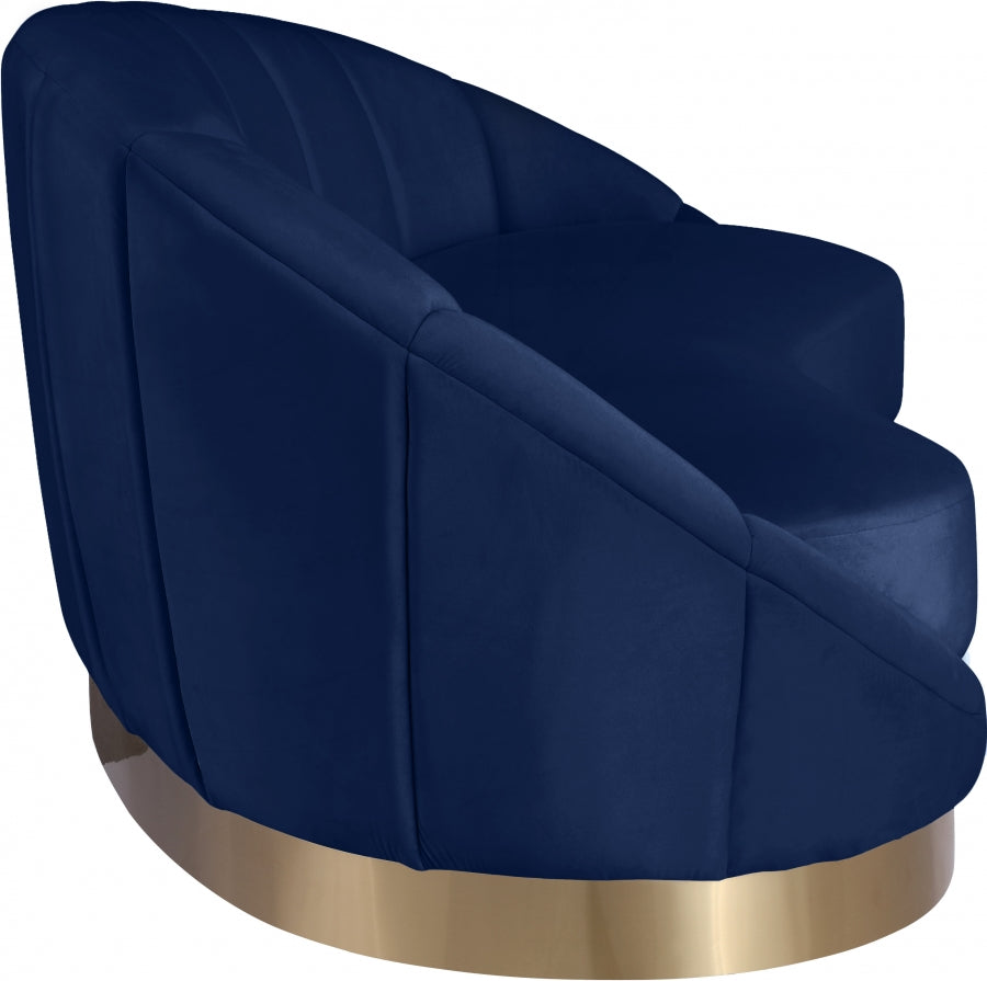 Chaise longue en velours Shelly
