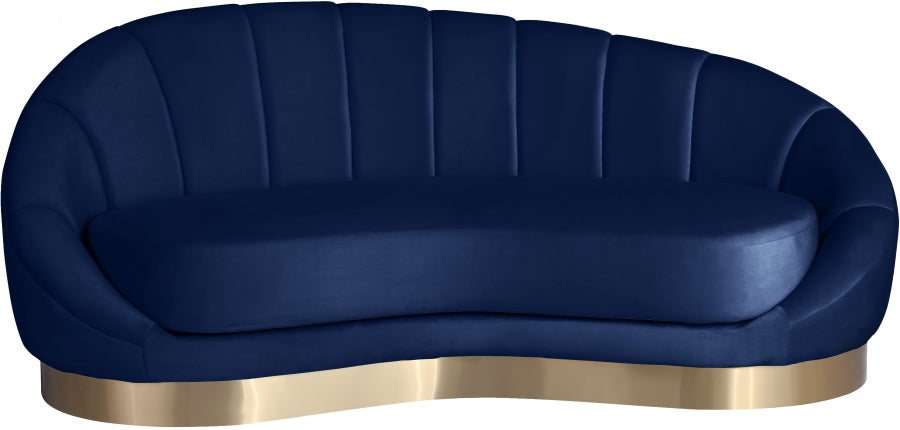 Chaise longue en velours Shelly