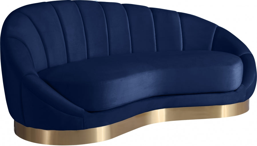 Chaise longue en velours Shelly
