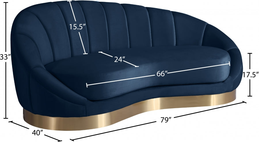 Chaise longue en velours Shelly