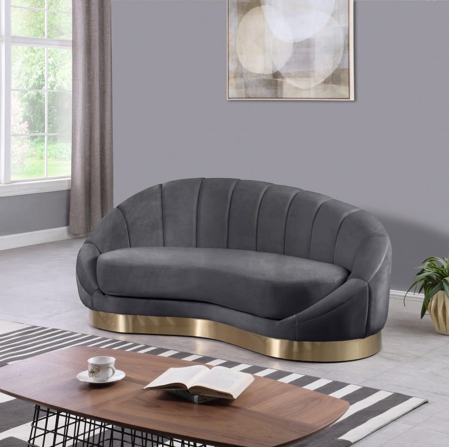 Chaise longue en velours Shelly