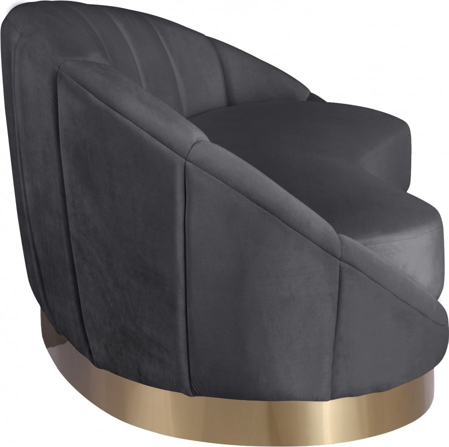 Chaise longue en velours Shelly