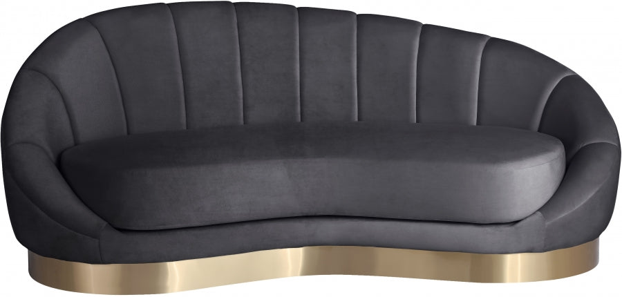 Chaise longue en velours Shelly