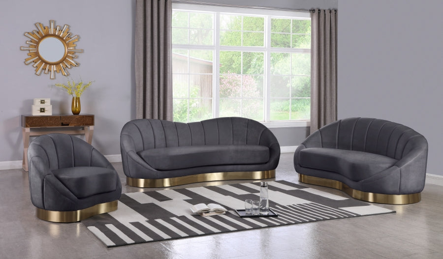 Chaise longue en velours Shelly