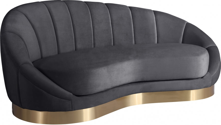 Chaise longue en velours Shelly