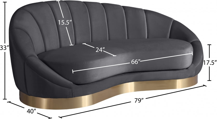 Chaise longue en velours Shelly