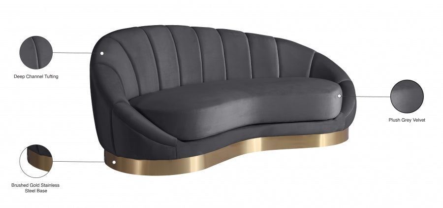 Chaise longue en velours Shelly
