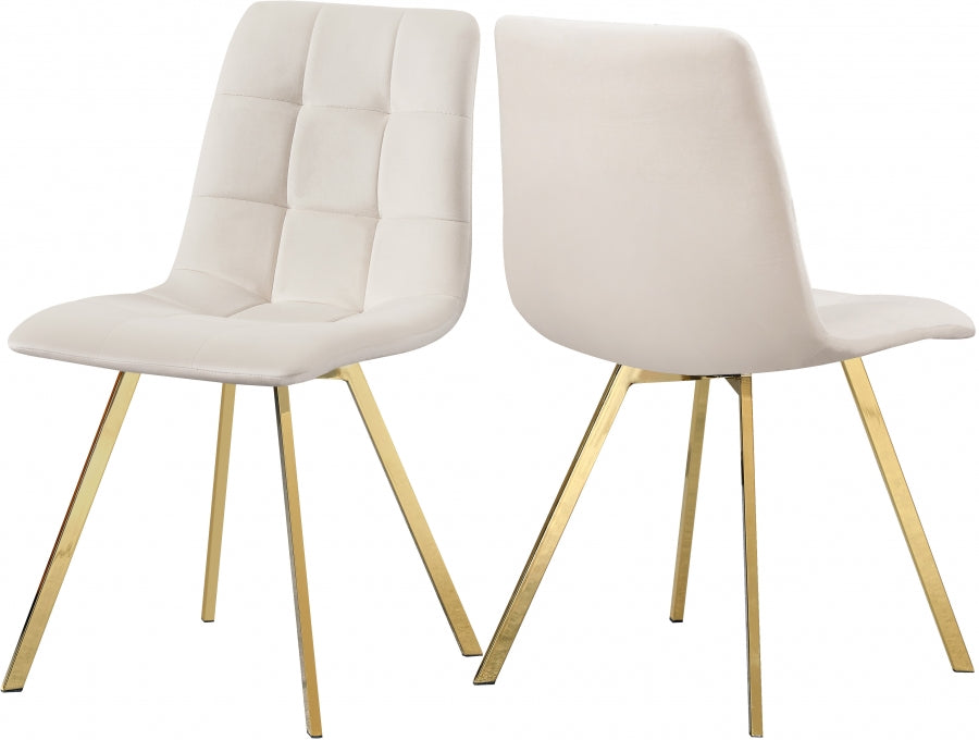 Chaise de salle à manger en velours Annie