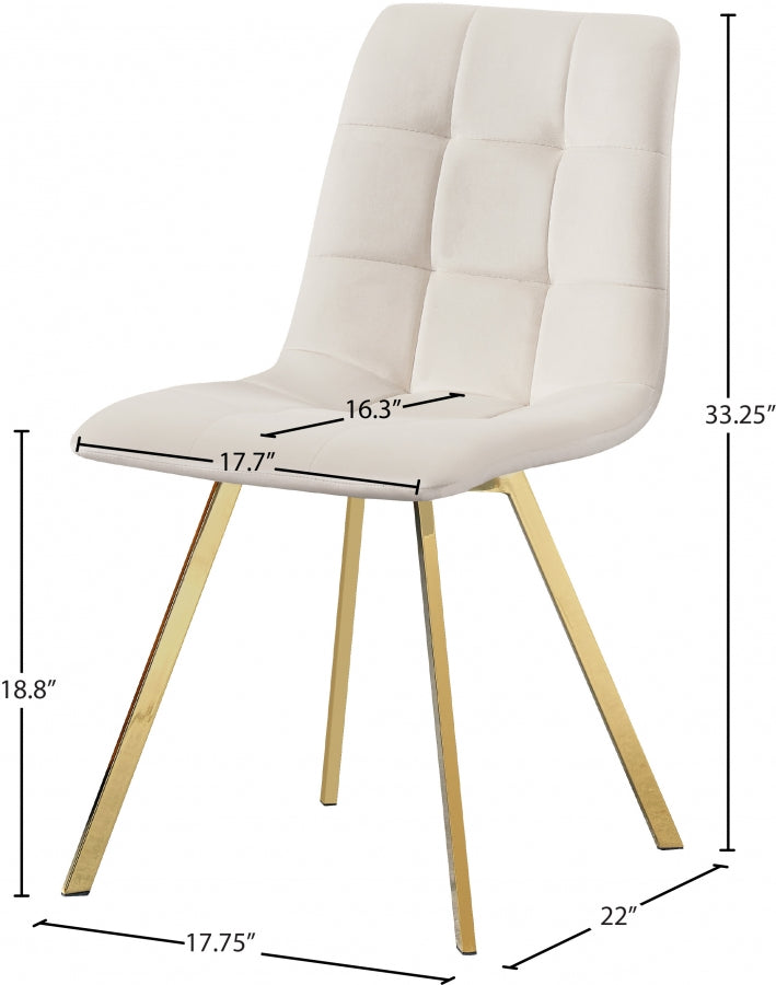 Chaise de salle à manger en velours Annie
