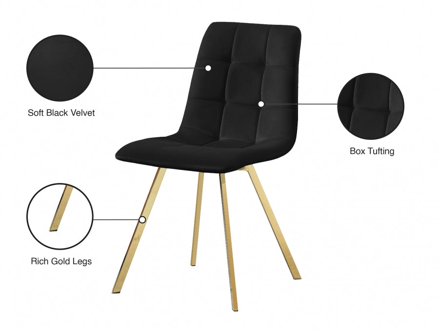 Chaise de salle à manger en velours Annie