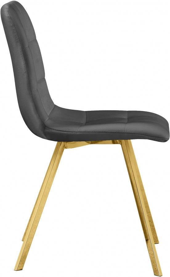 Chaise de salle à manger en velours Annie
