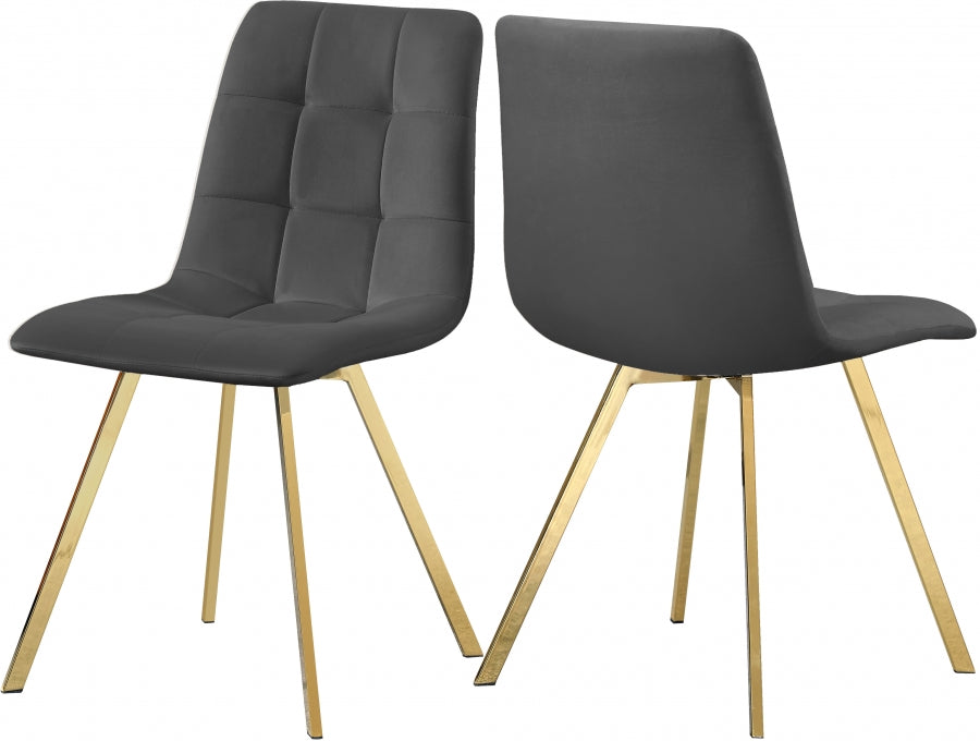 Chaise de salle à manger en velours Annie