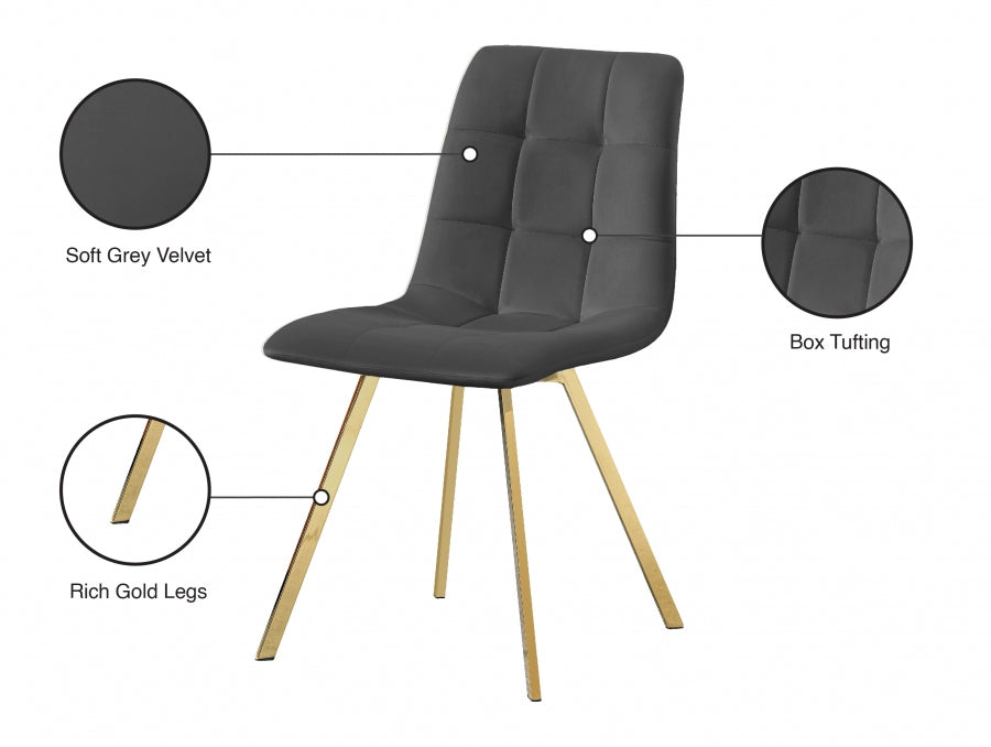 Chaise de salle à manger en velours Annie
