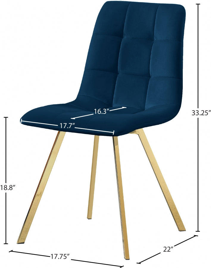 Chaise de salle à manger en velours Annie
