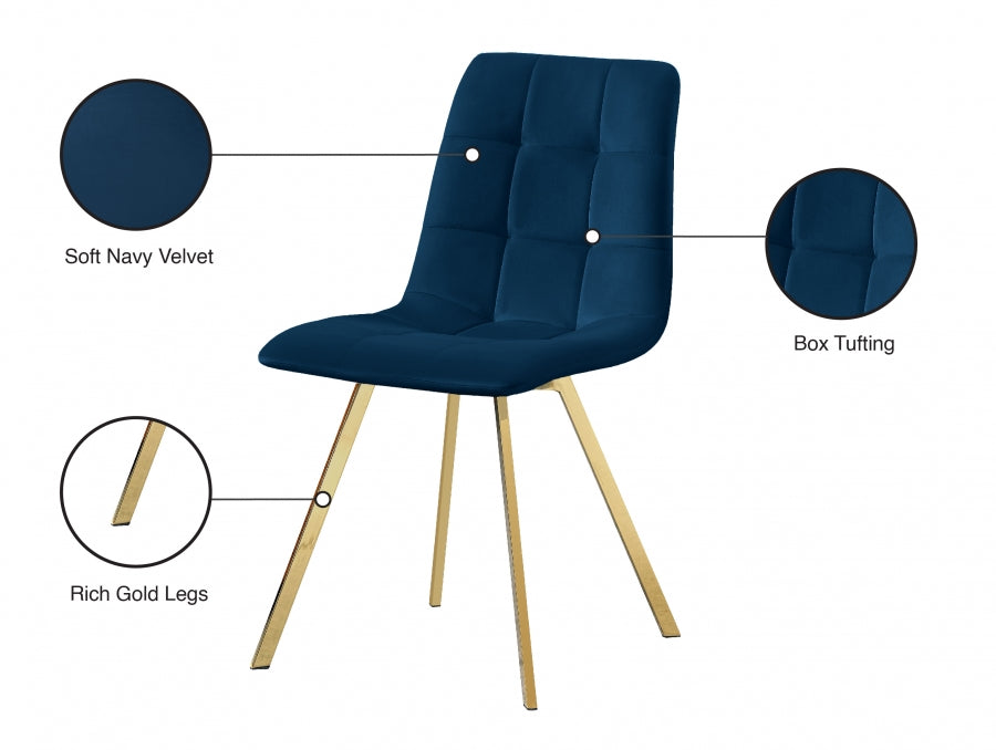 Chaise de salle à manger en velours Annie