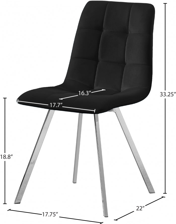 Chaise de salle à manger en velours Annie
