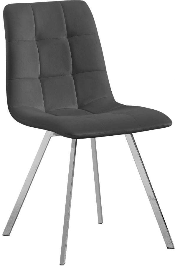 Chaise de salle à manger en velours Annie