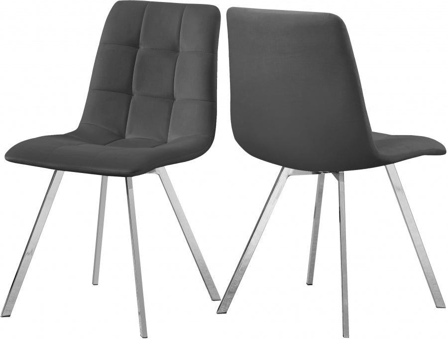 Chaise de salle à manger en velours Annie