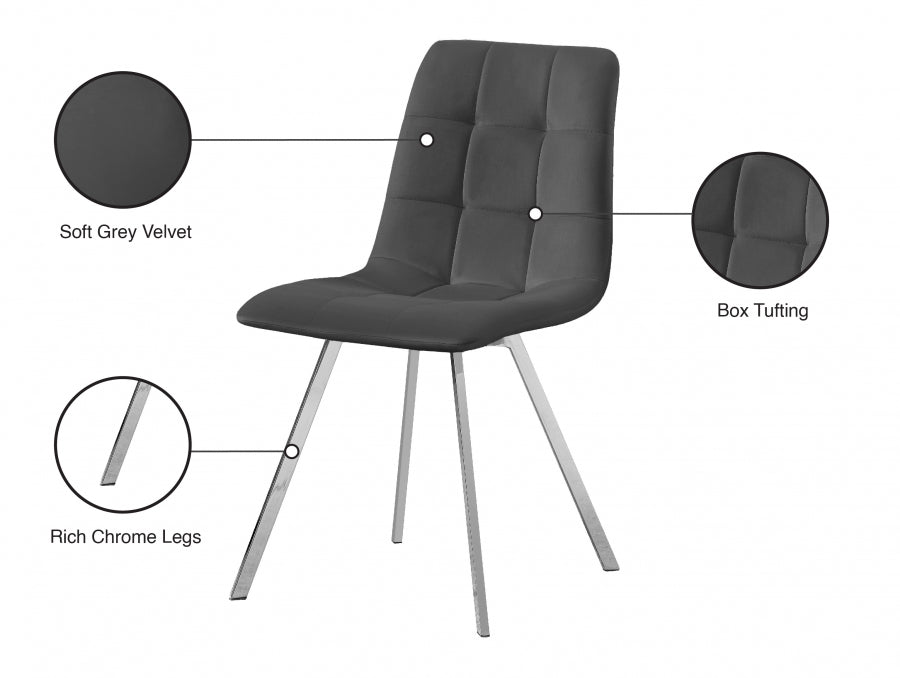 Chaise de salle à manger en velours Annie