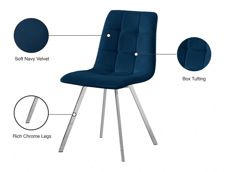 Chaise de salle à manger en velours Annie