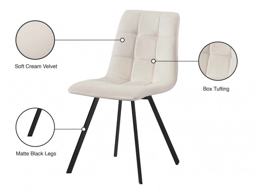 Chaise de salle à manger en velours Annie