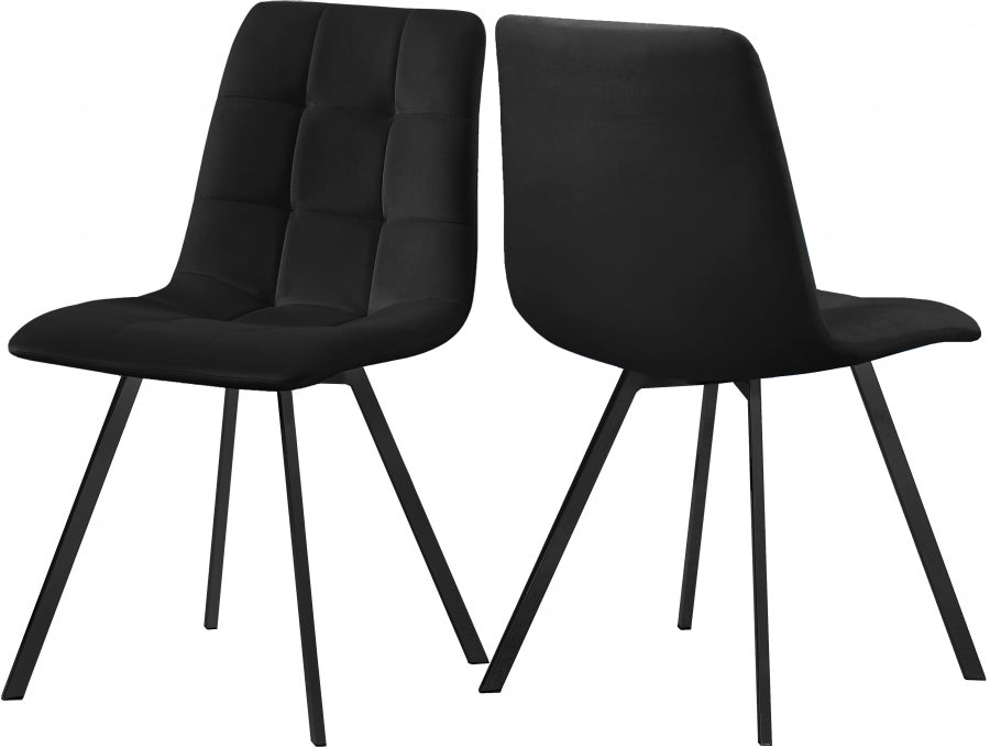 Chaise de salle à manger en velours Annie