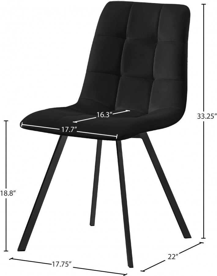 Chaise de salle à manger en velours Annie
