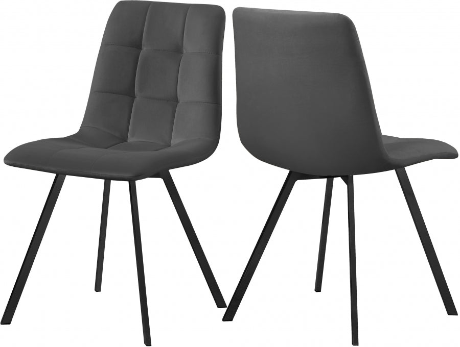 Chaise de salle à manger en velours Annie