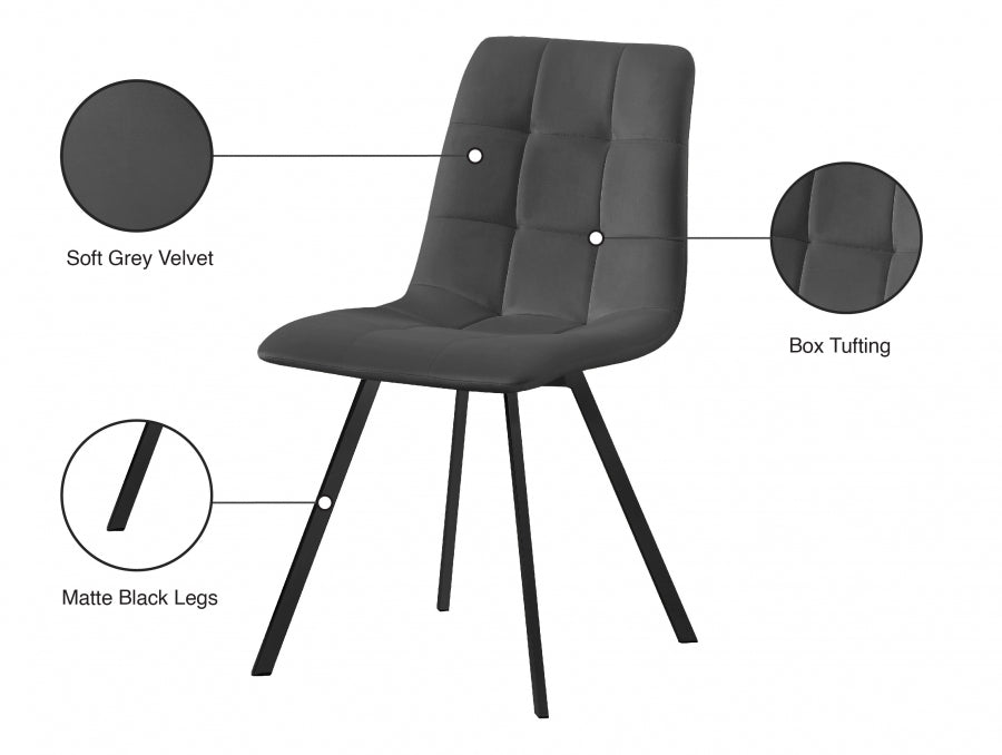 Chaise de salle à manger en velours Annie