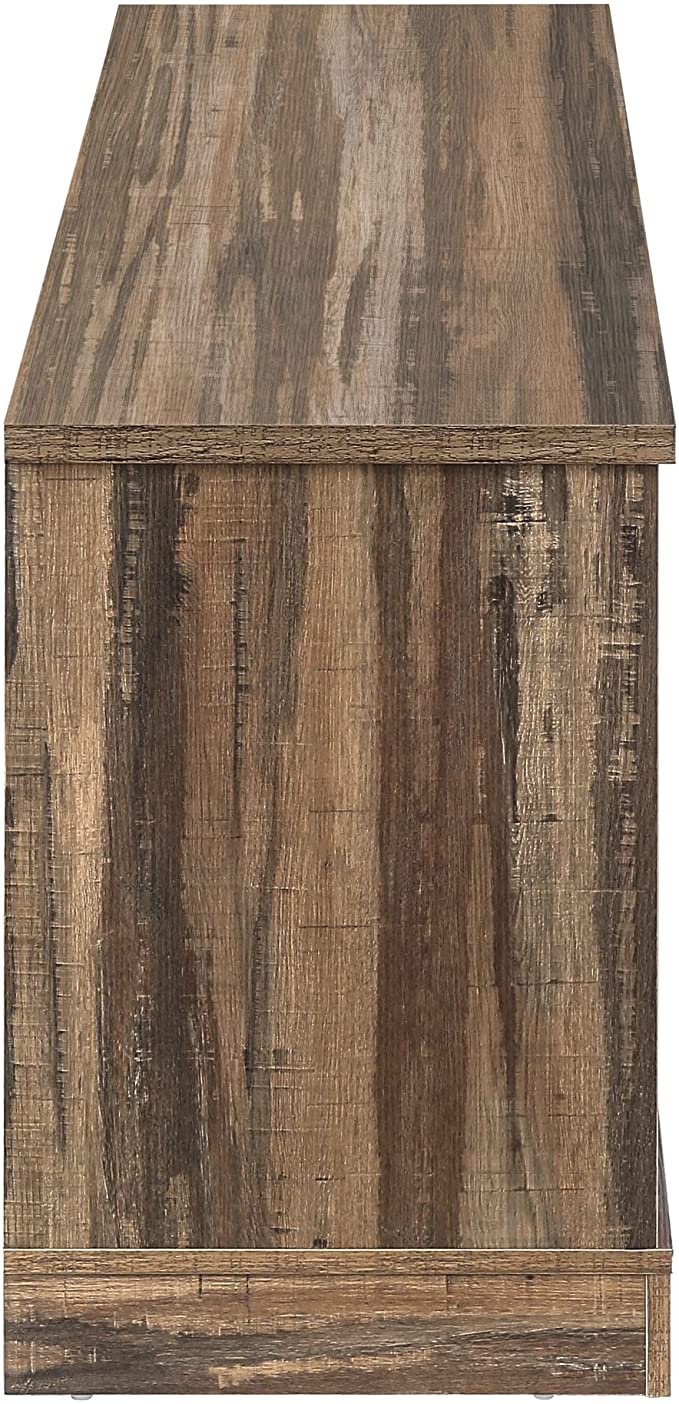 MEUBLE TV - 60"L / FAUX BOIS BRUN / 2 PORTES COULISSANTES