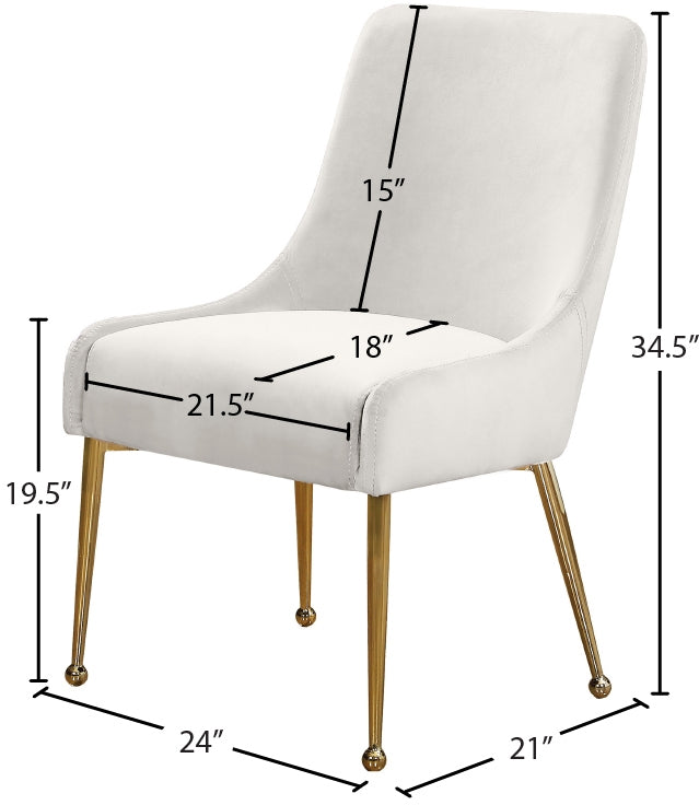 Chaise de salle à manger en velours Owen