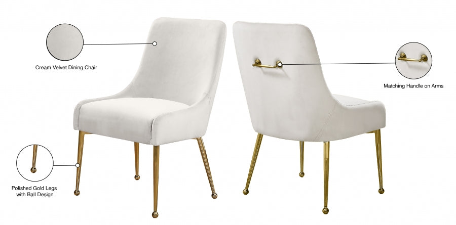 Chaise de salle à manger en velours Owen